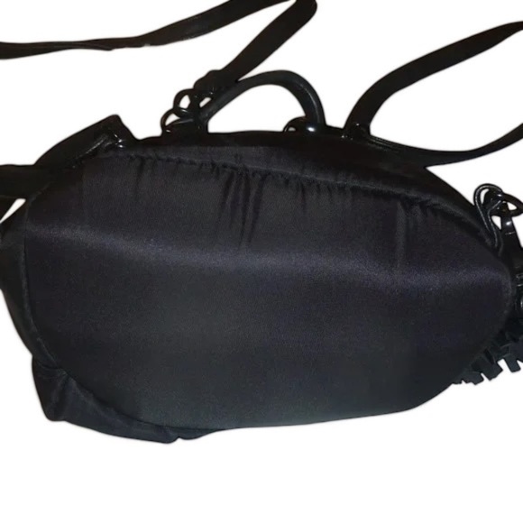 Steve Madden Black Mini Convertible Backpack Nylon, Happy Face, Lips, Peace Sign - Picture 7 of 12